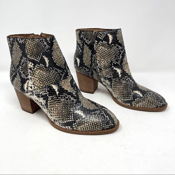 Madewell Snake Leather Embossed Ankle Boot Size 9 - Picture 1 of 10